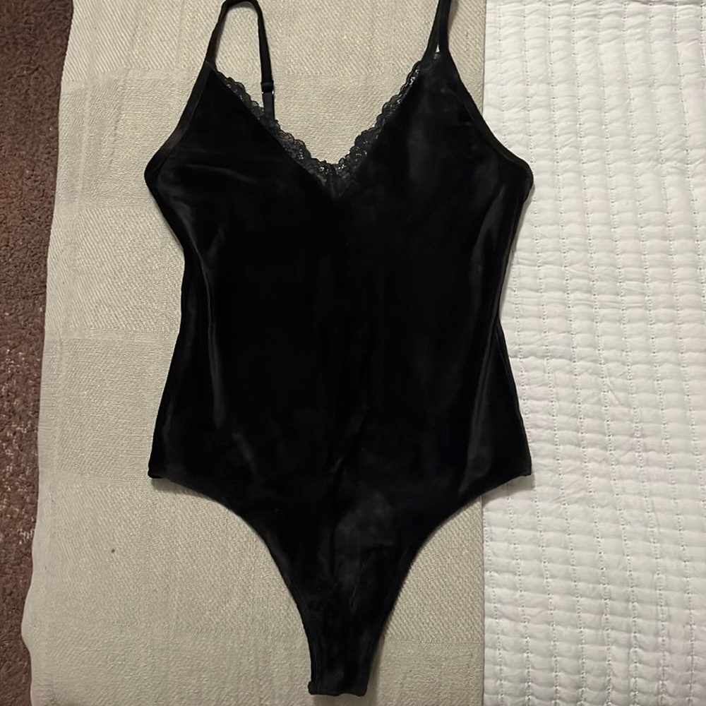 Black velvet bodysuit